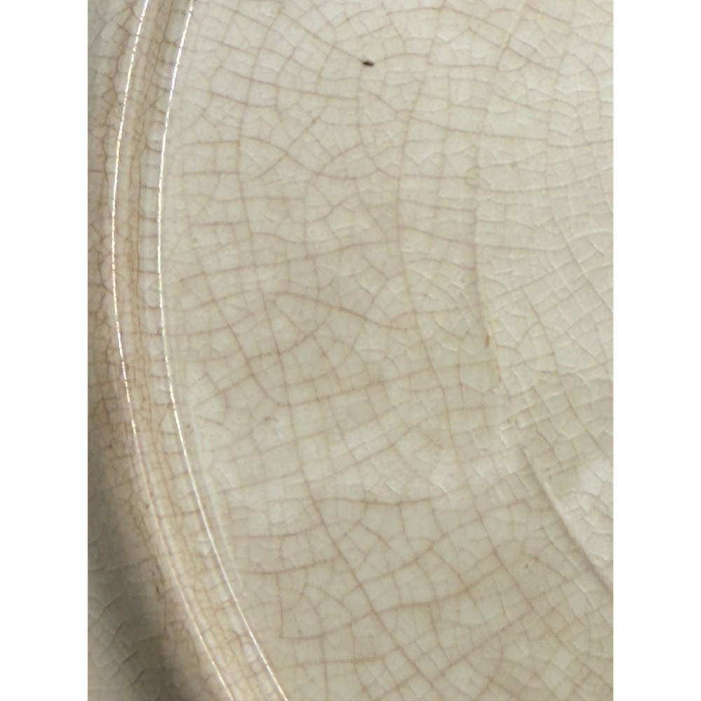 Vintage Dresden China Black Transferware Napkin Plate Stained & Crazed 8.5" - Picture 5 of 8
